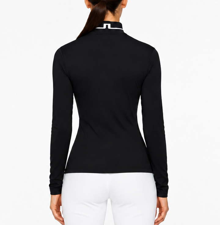 J.Lindeberg Women's Golf L/S Polo Hertta Black Size XS