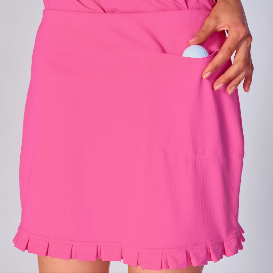 G-Lifestyle Ruffle Bottom 14.5" Skort - Hot Pink