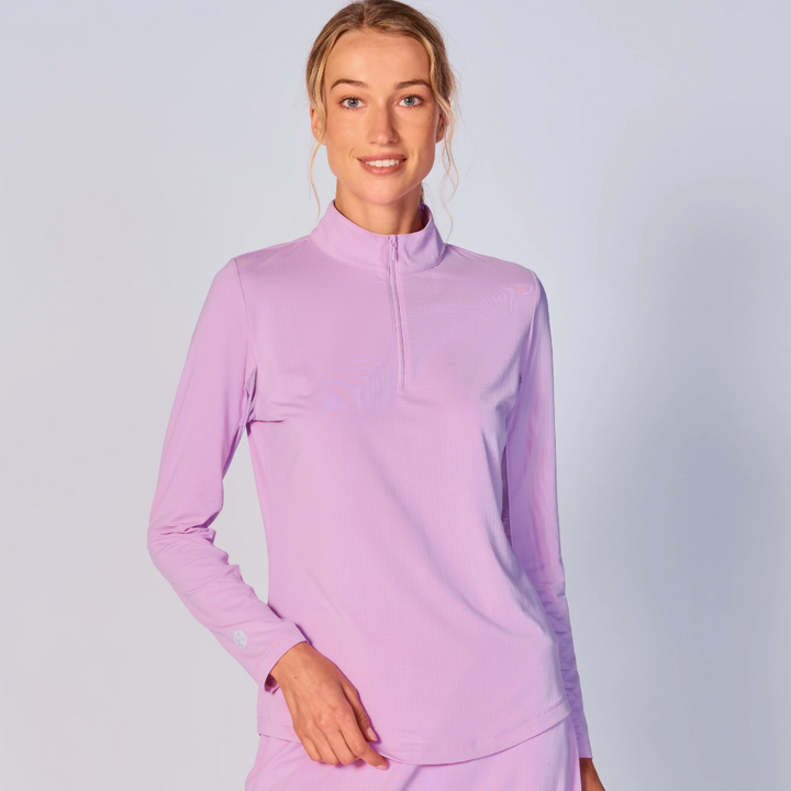 G-Lifestyle Quarter Zip Sun Protection Top - Lavender