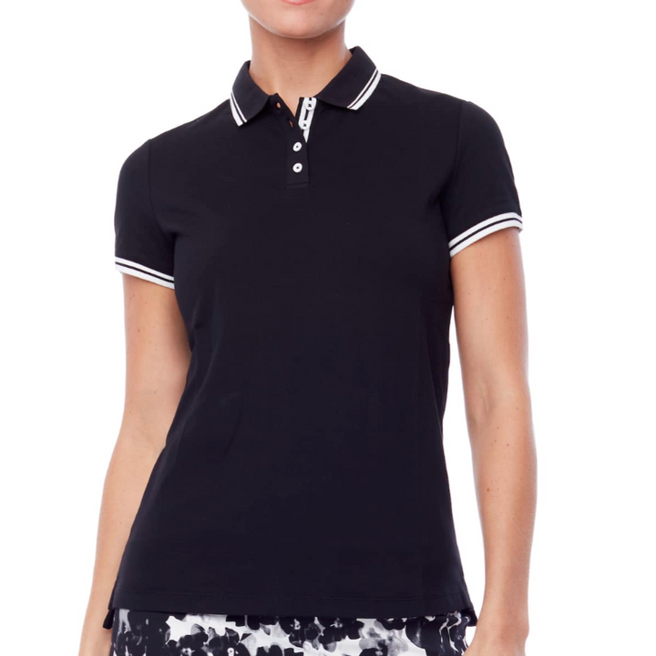 Swing Control Pique Short Sleeve Polo - Black