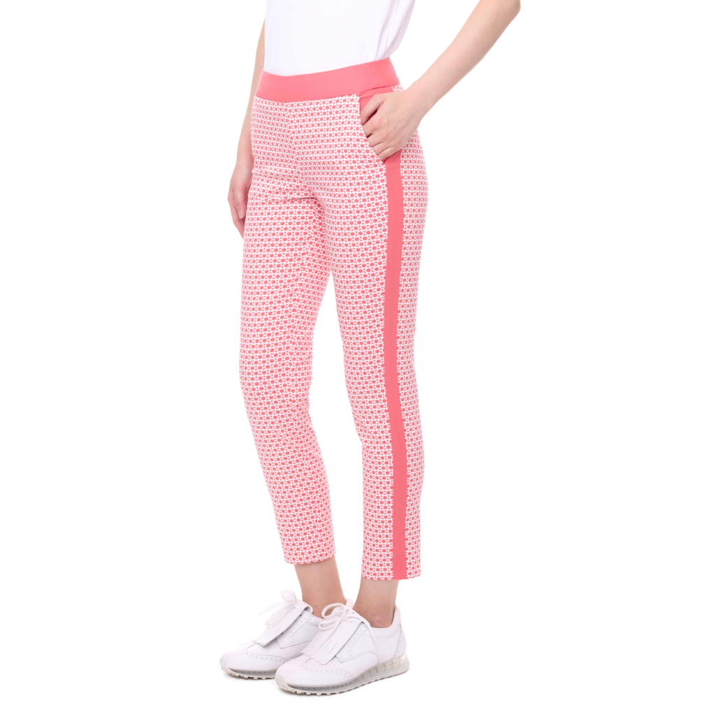 Swing Control Coral Bolts Techno Ankle-Length Pant - White Coral