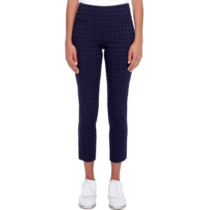 Swing Control Cameo Vented Jacquard Ankle Pant - Navy