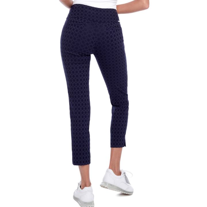 Swing Control Cameo Vented Jacquard Ankle Pant - Navy