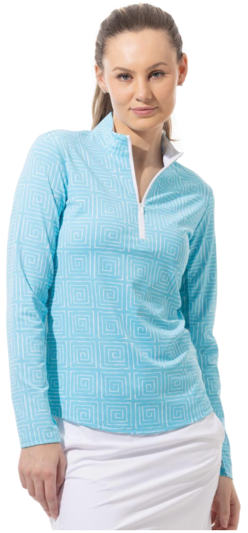 SanSoleil SolStyle Cool Mock Top - Infiniti Caribbean - Skorzie