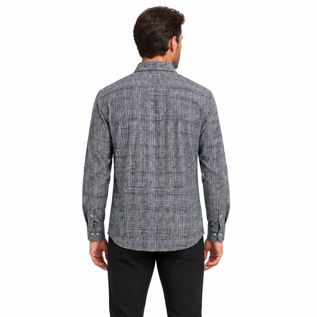 Bugatchi Men's Shirt Julian Pebble Print Black Size XL