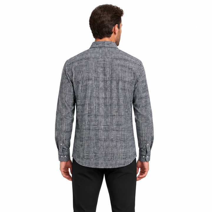 Bugatchi Men's Shirt Julian Pebble Print Black Size XL