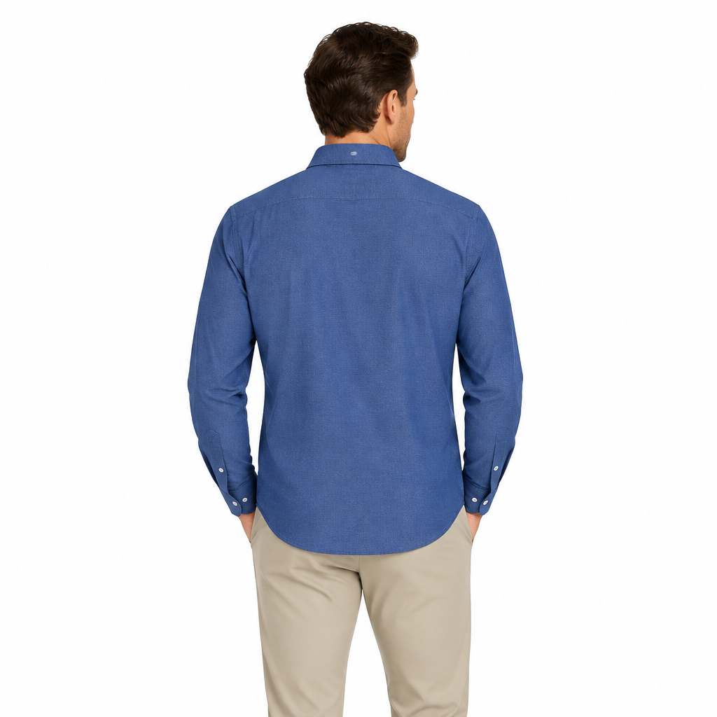 Luchiano Visconti Men's Shirt Azienda Knit Indigo Size S