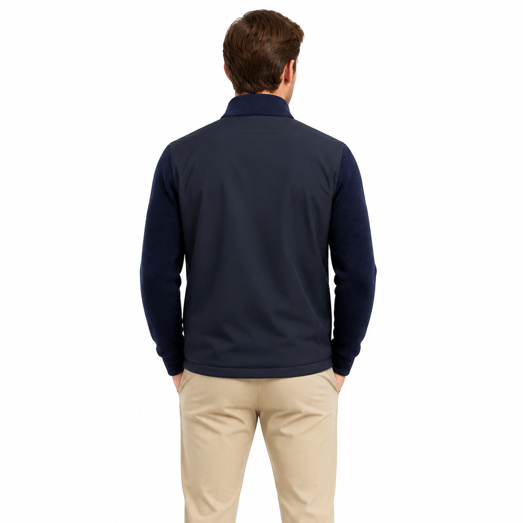 Luchiano Visconti Men's Sweater Full-Zip Navy Size S