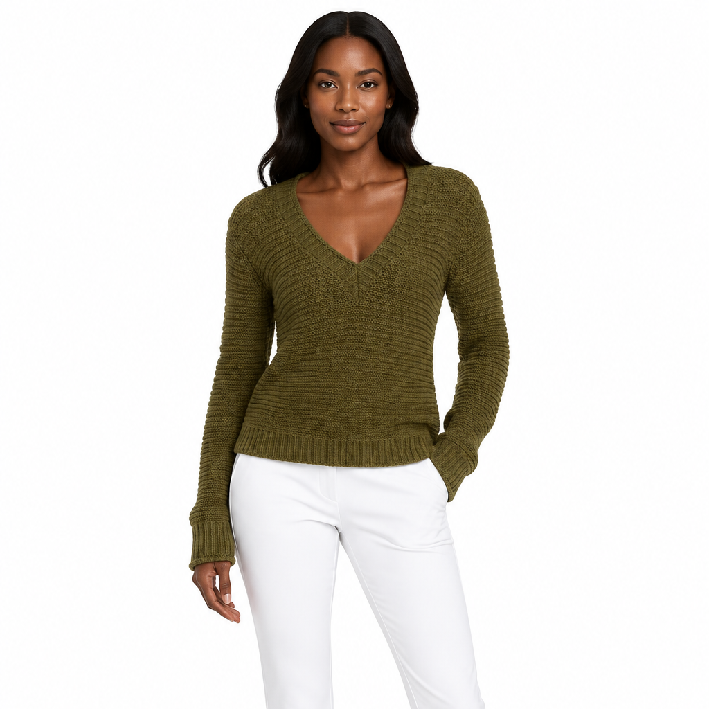 Michael Stars Women's Pullover Linda V-Neck Olive Size XS