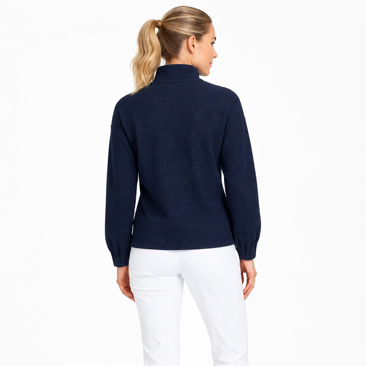 Peter Millar Women's Full-Zip Layer Flora Knit Jacquard Navy Size XS
