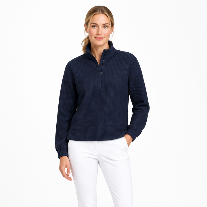 Peter Millar Women's Full-Zip Layer Flora Knit Jacquard Navy Size XS