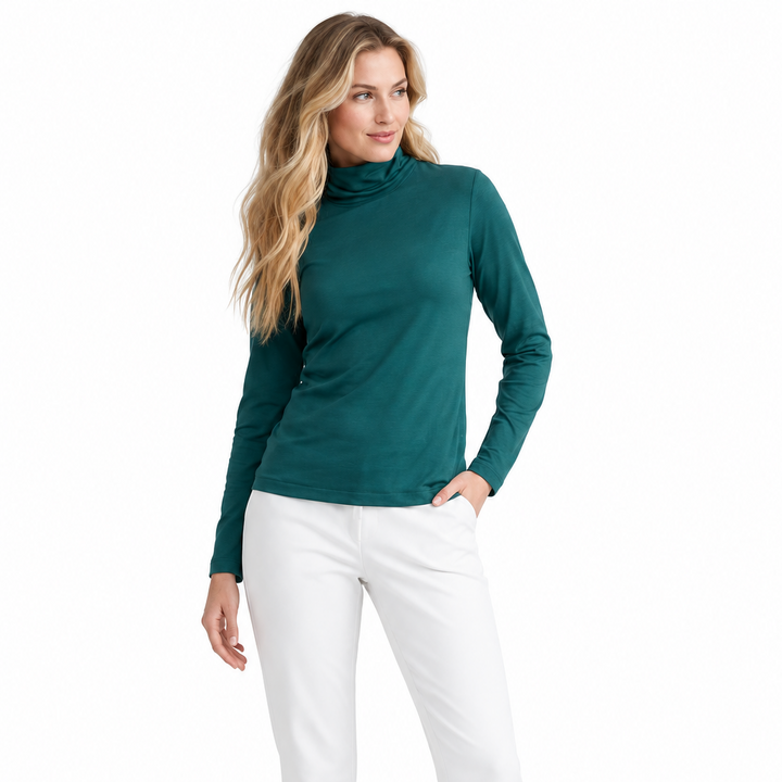 Peter Millar Women's Turtleneck Stratus Baselayer Performance Deep Jade