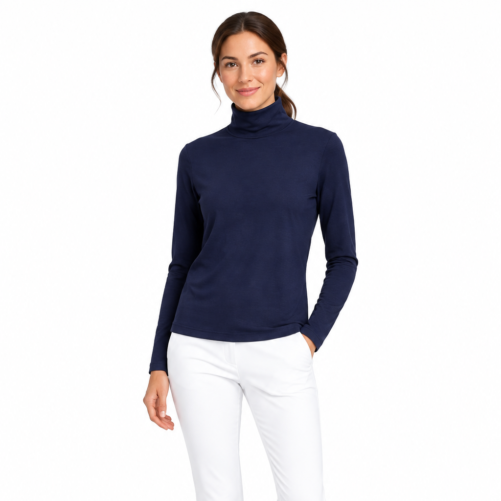 Peter Millar Women's Turtleneck Stratus Baselayer Performance Navy