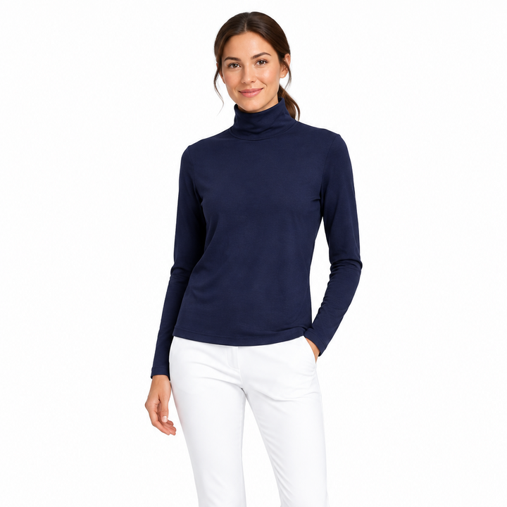 Peter Millar Women's Turtleneck Stratus Baselayer Performance Navy