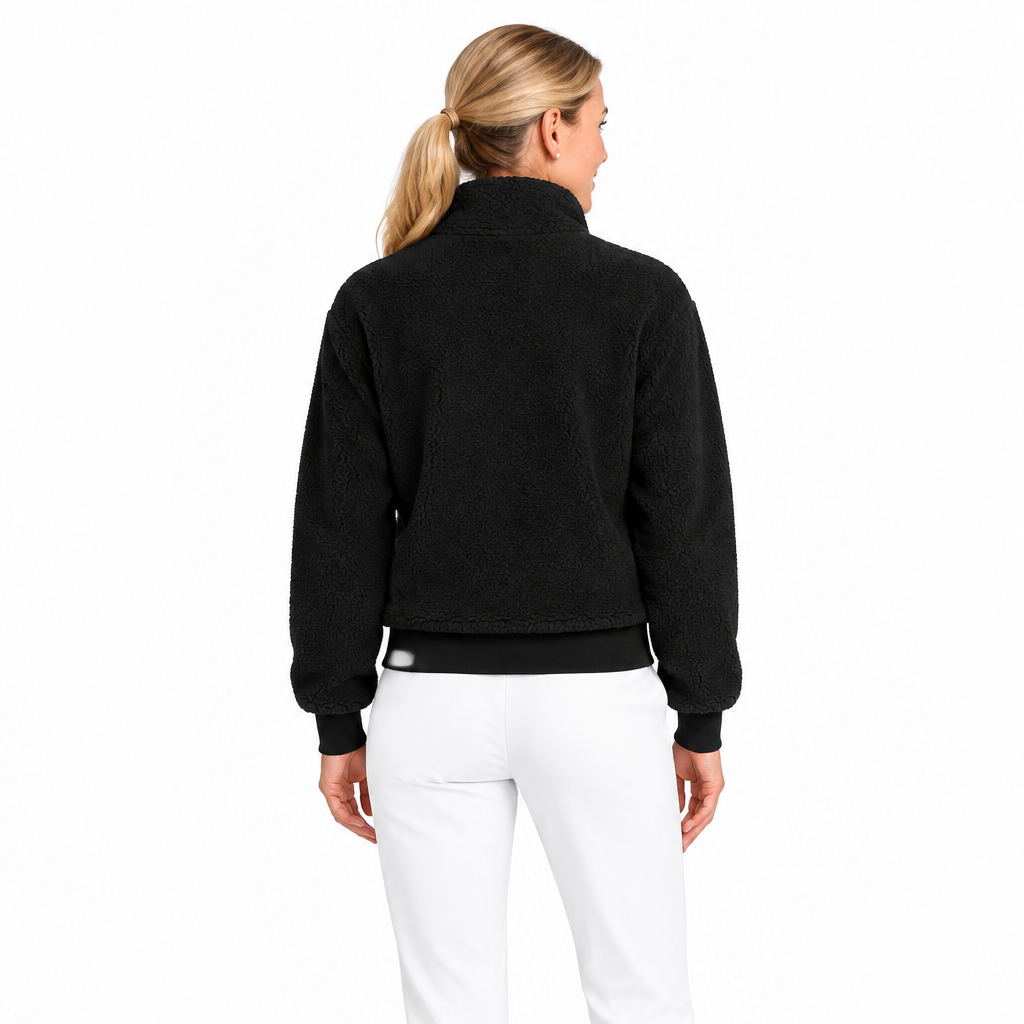 Amy Sport Women's Bomber Jacket Danni Cotton Sherpa Black Size XS