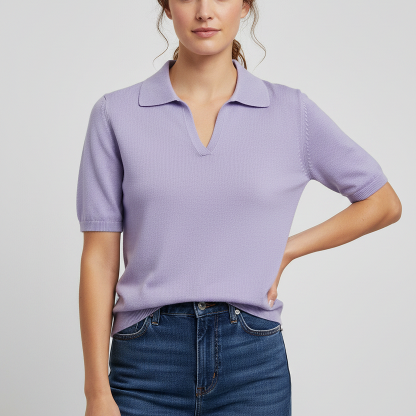 Devon Halsey Women's Sweater Cashmere Jojo Collar Lavender Size S