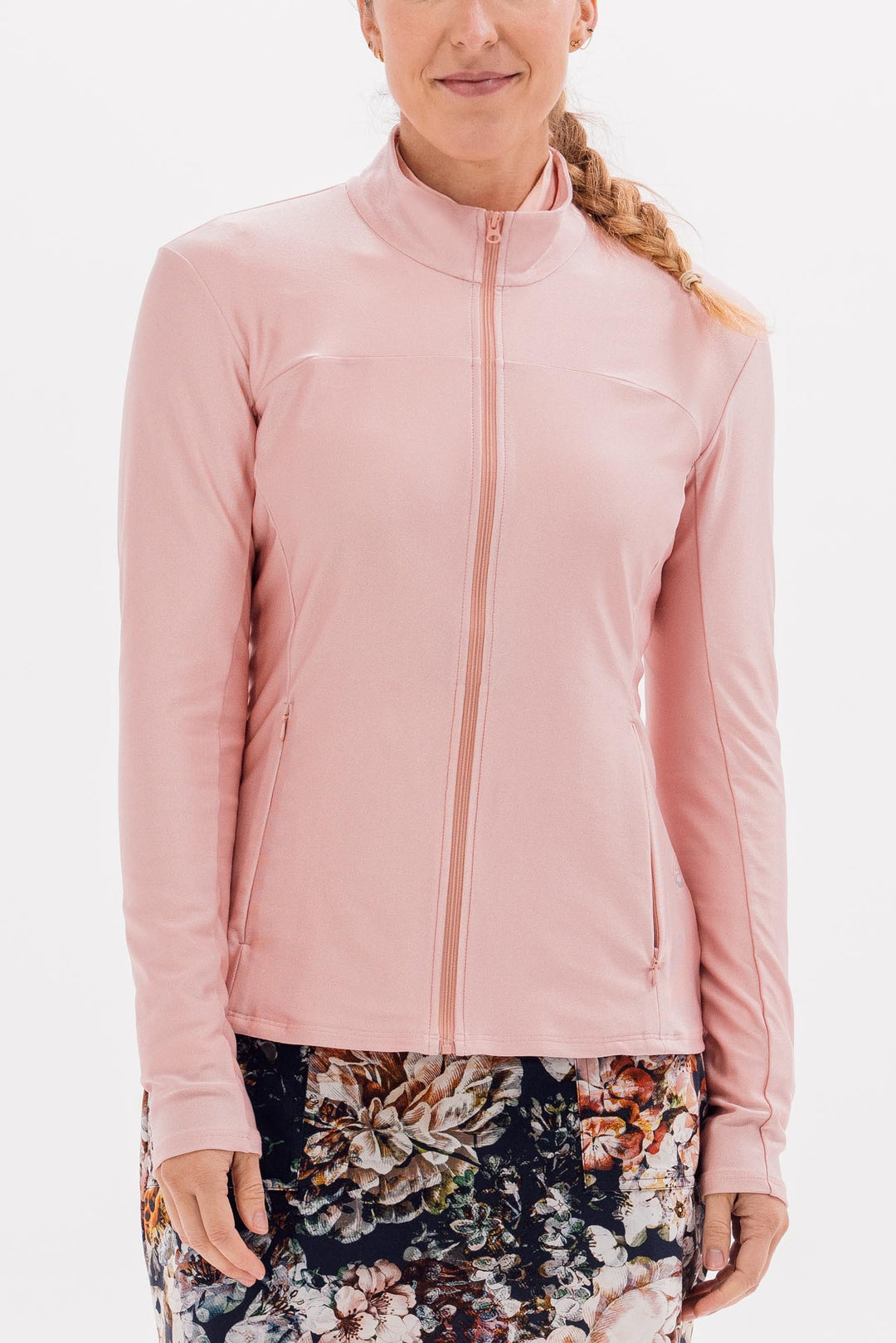Foray Golf Shine Layering Full Zip - Pink - Skorzie