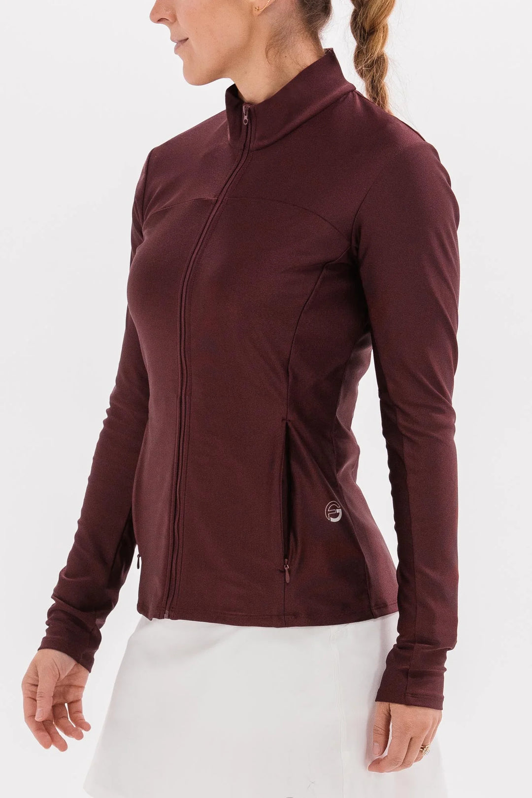 Foray Golf Shine Layering Top - Wine - Skorzie