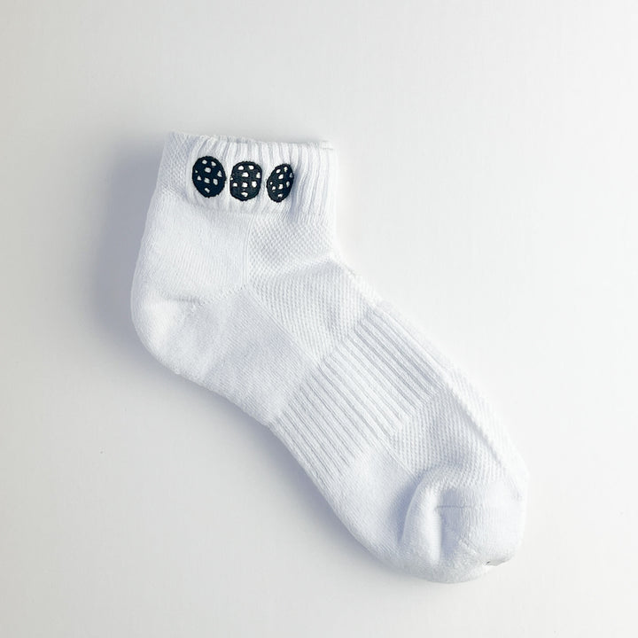 PB & Jelly Three Pickleball Socks - White