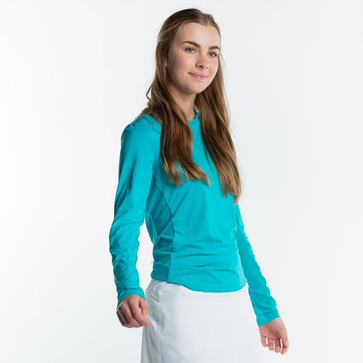 Janelle Long Sleeve Tee - Turquoise