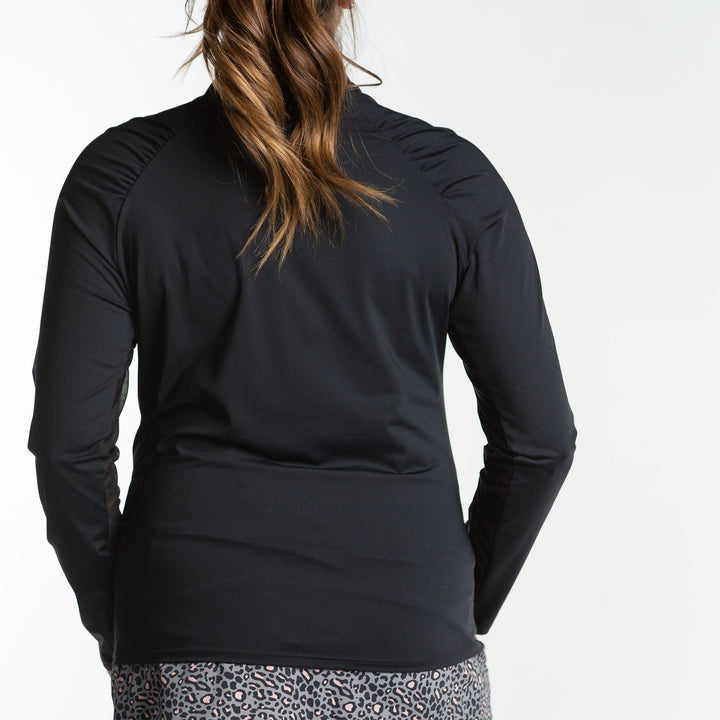 Naomi Long Sleeve Zip Top - Black