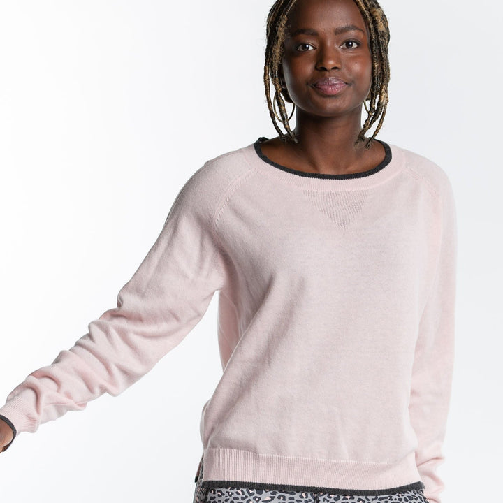 Chloe Crew Neck Sweater - Misted Rose