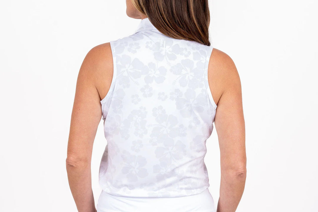 Taylor Jordan Sleeveless Polo - Hibiscus Grey