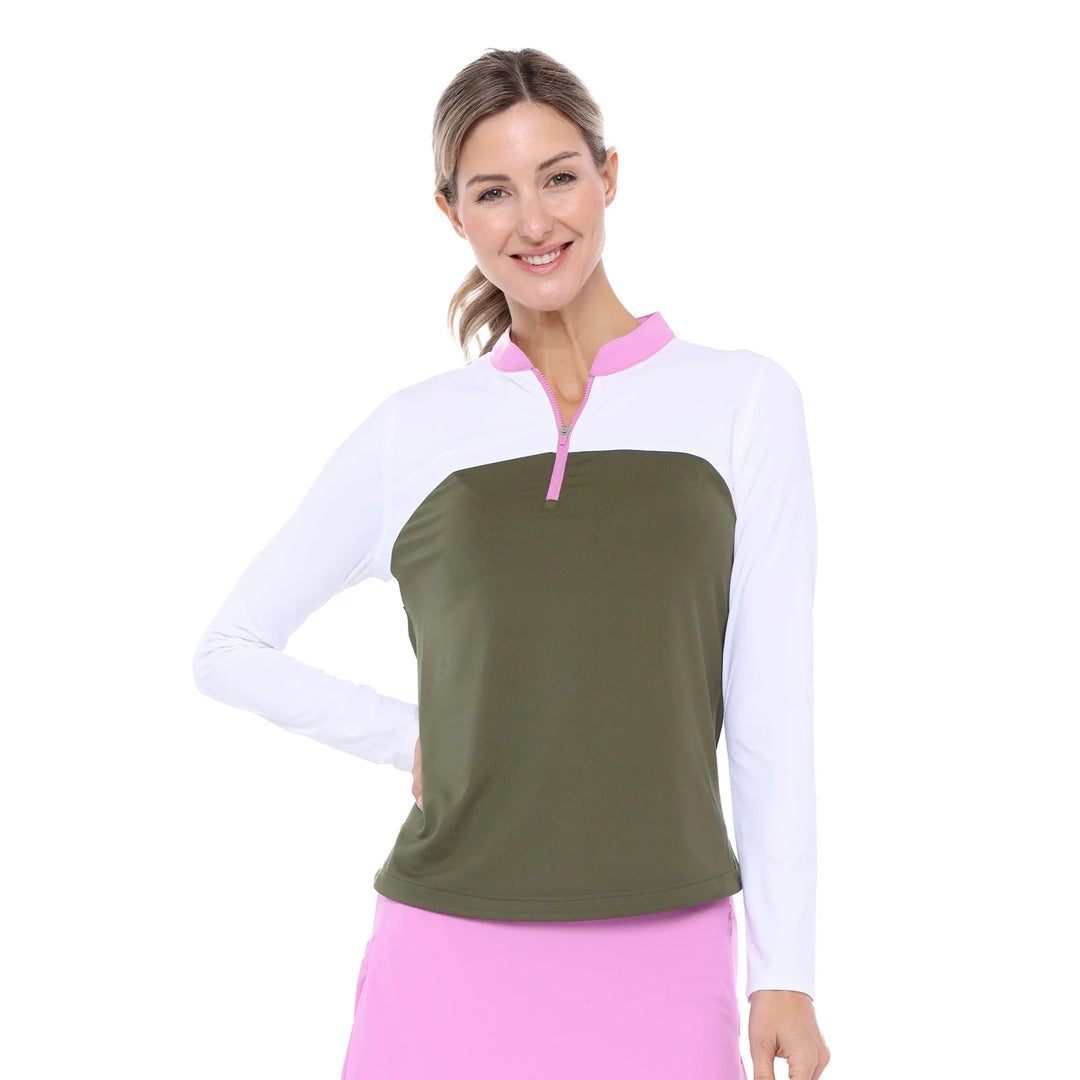 Belyn Key Emmy Long Sleeve - Olive/Iris/Chalk - Skorzie