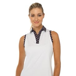 Belyn Key Action Sleeveless - White with Orchid - Skorzie