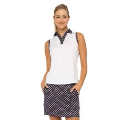Belyn Key Action Sleeveless - White with Orchid - Skorzie