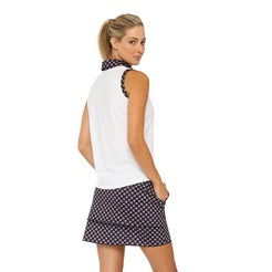 Belyn Key Action Sleeveless - White with Orchid - Skorzie