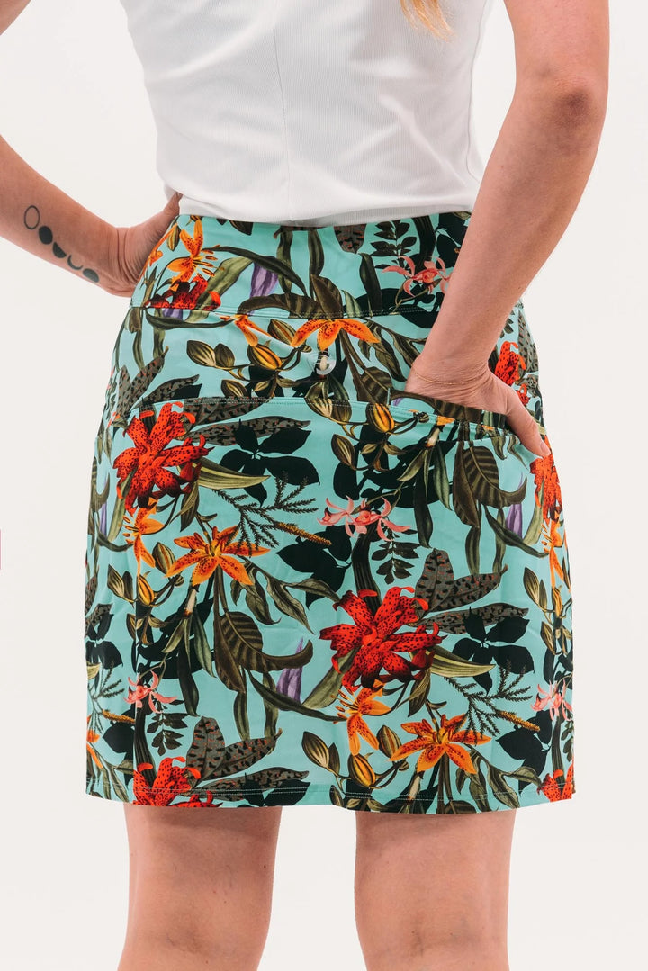 Foray Golf Basic Pocket 17" Tall Skirt - Hot Tropics Floral - Skorzie