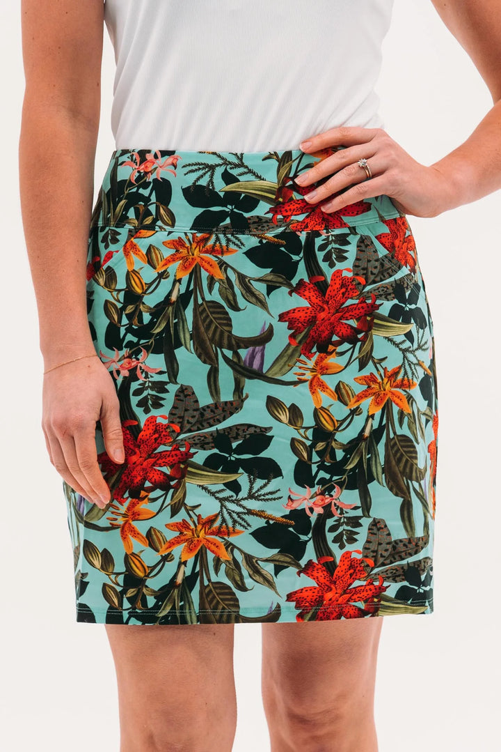 Foray Golf Basic Pocket 17" Tall Skirt - Hot Tropics Floral - Skorzie