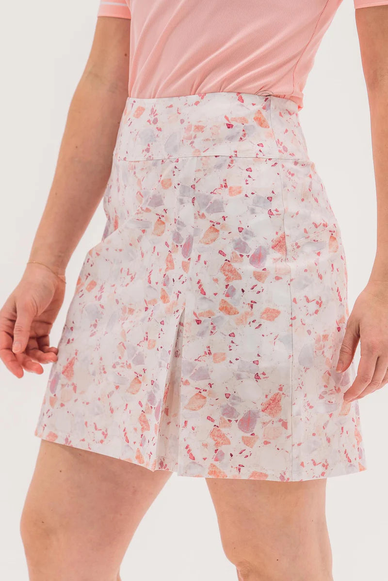Foray Golf Inverted Pleat 17" Skirt - Terrazzo Print - Skorzie