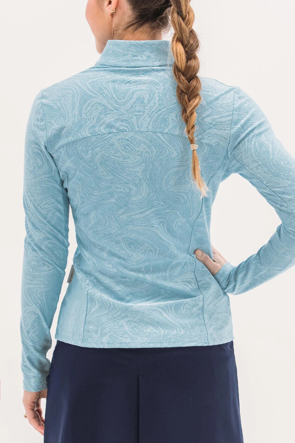 Foray Golf Textured Full Zip Layering Top - Sky Blue - Skorzie