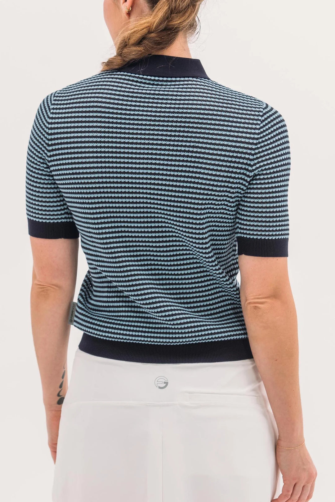 Foray Golf Textured Knit Short Sleeve Polo - Navy - Skorzie