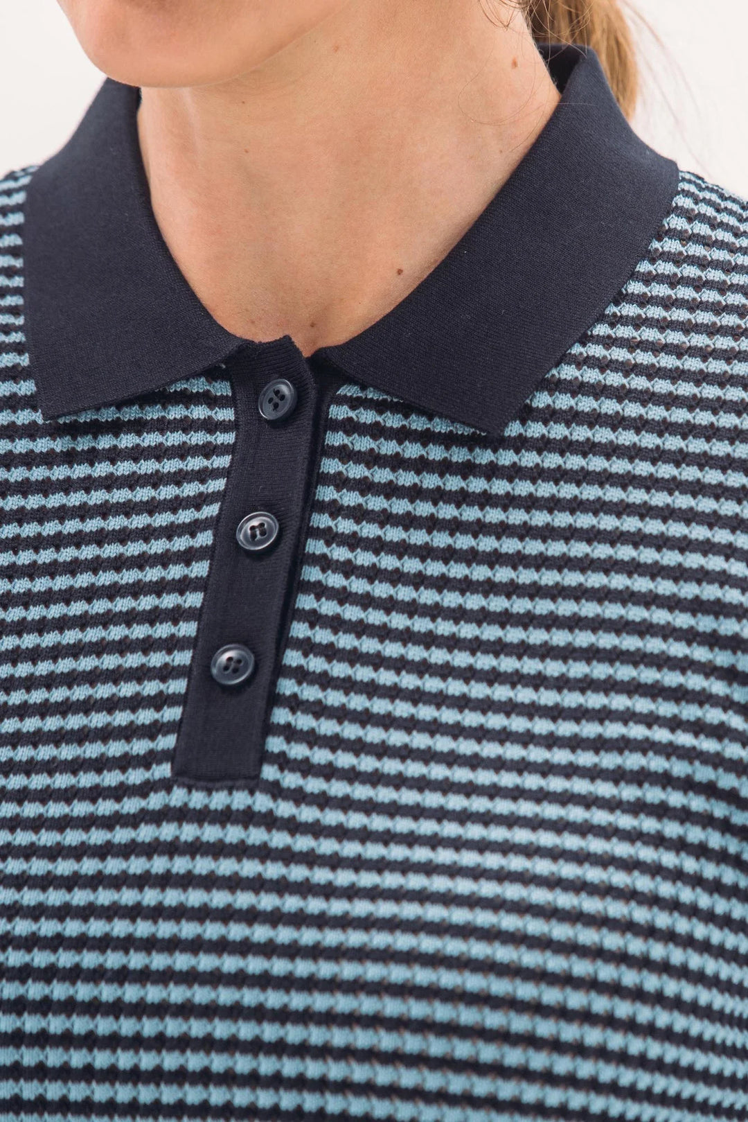 Foray Golf Textured Knit Short Sleeve Polo - Navy - Skorzie