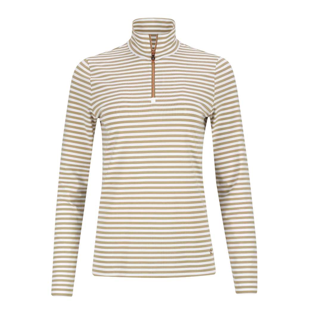 Lohla Sport The Malak Striped Top - Khaki - Skorzie