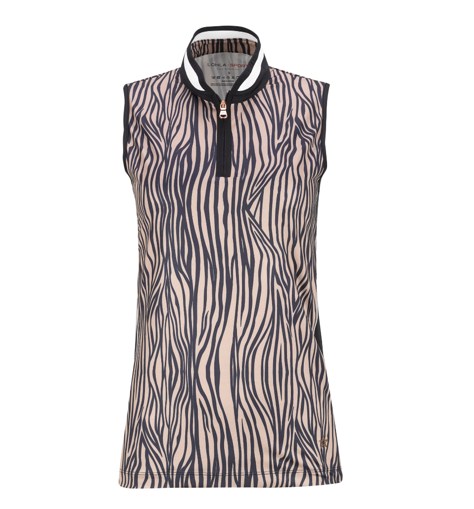 Lohla Sport The Zebra Print Sleeveless Top - Navy - Skorzie
