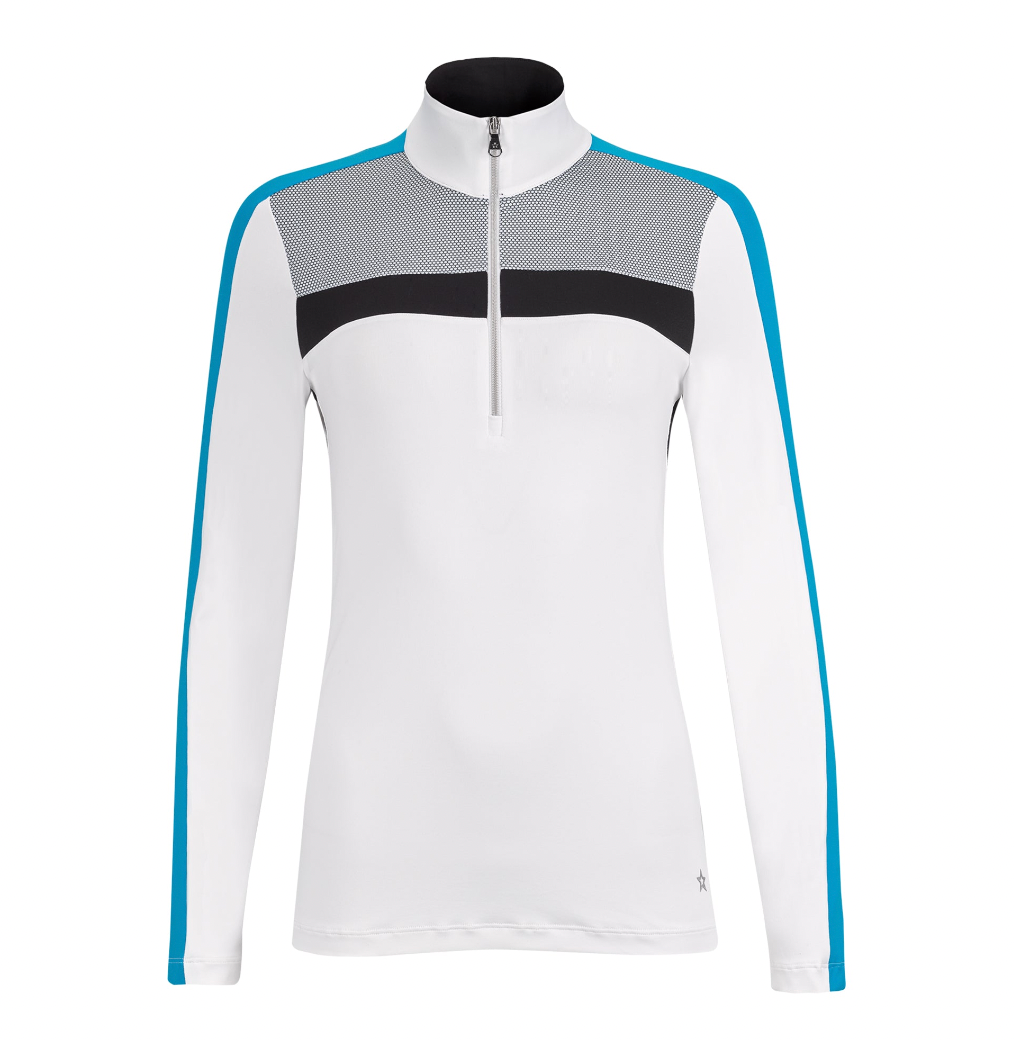 Lohla Sport The Anna Long Sleeve Top - White/Black/Astral - Skorzie