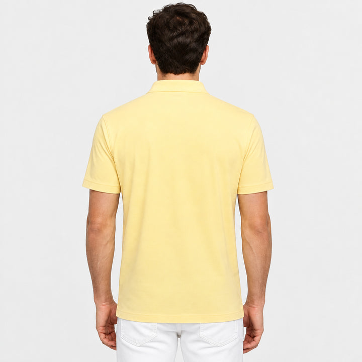Dunning Mens Short Sleeve Button Polo - Golden Haze