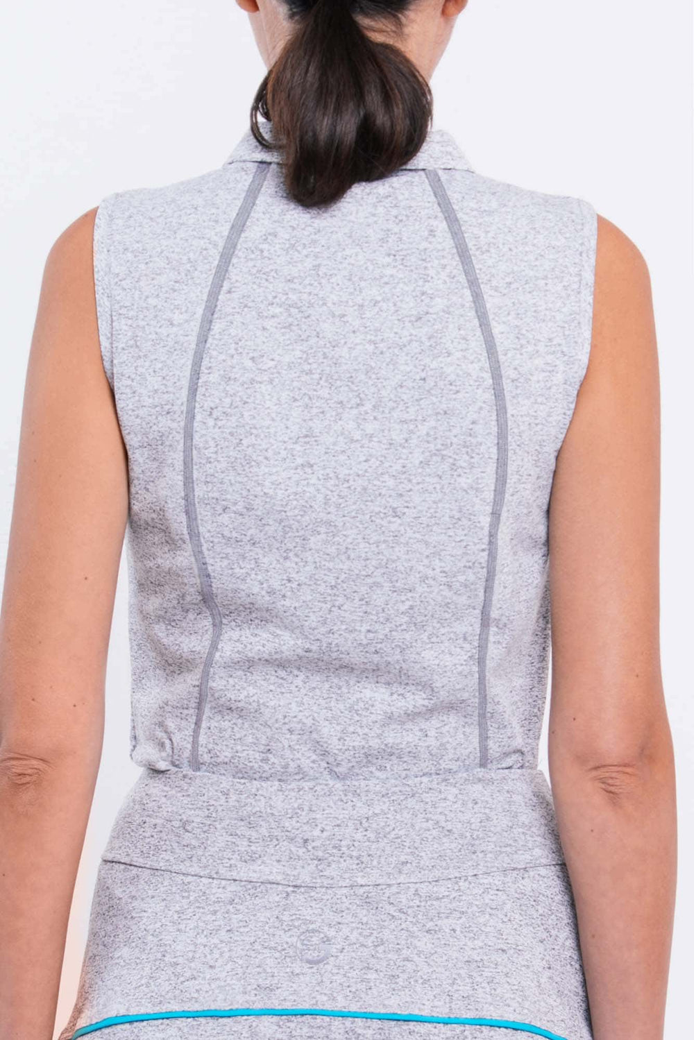 Foray Golf Marl Incognito Sleeveless Polo - Marl Grey - Skorzie