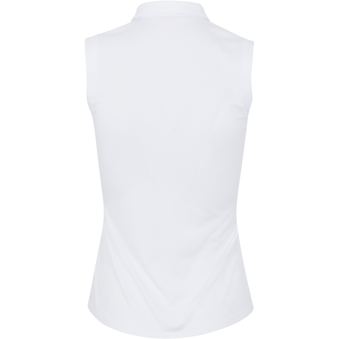 Dunning Freya Jersey Performance Sleeveless Polo - White - Skorzie