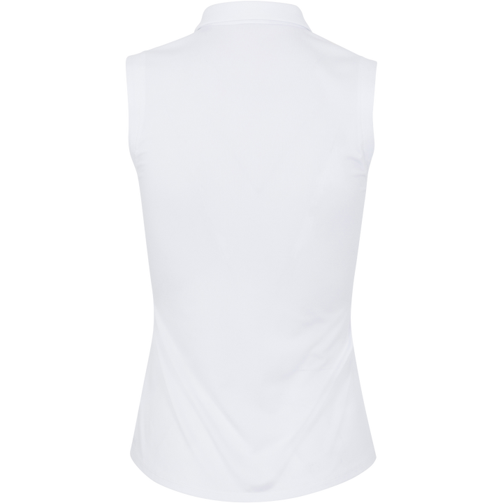 Dunning Freya Jersey Performance Sleeveless Polo - White - Skorzie