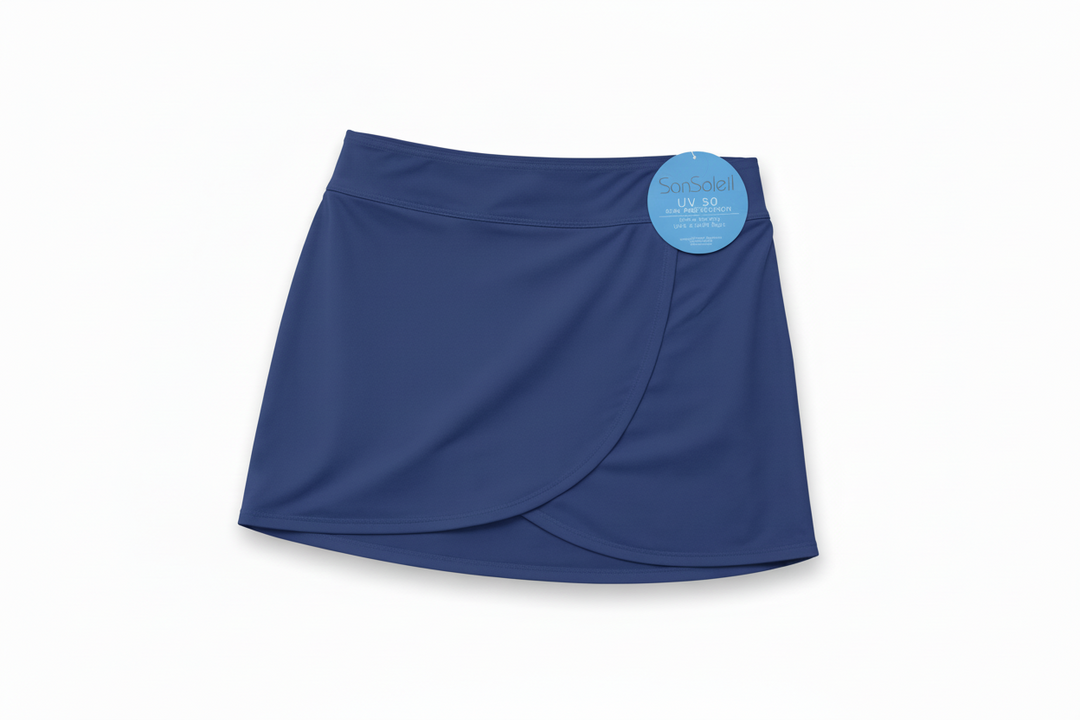 SanSoleil SOLSTYLE 17" FAUX WRAP SKORT - Navy - Skorzie