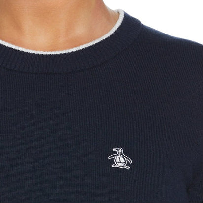 Penguin Womens Wendy Long Sleeve Crewneck Sweater - Black Iris