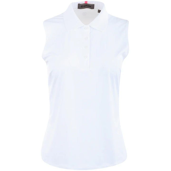 G/FORE Womens Silky Tech Sleeveless Button Polo - Snow