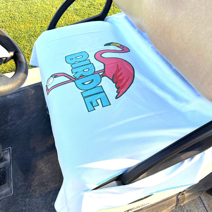 Best of Golf America Double Sided Golf Cart Seat Cover - Flamingos & Turtles/ Birdie - Skorzie