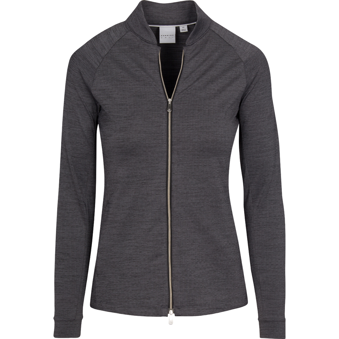 Dunning Golf Skylar Jersey Performance Full-Zip Jacket - Black Heather - Skorzie