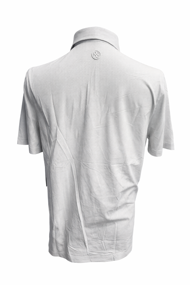 G/FORE Men's Patterned Jersey Golf Polo - White - Medium - Skorzie